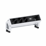 Gniazdo nablatowe do biura Bachmann DESK 2 4M 3x230V + 1 wolny moduł BIAŁY