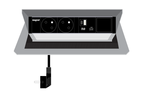 Kaseta blatowa Magnat Box 4M 2x230V + 2xUSB charger A+C +1xWolny - Warianty kolorystyczne