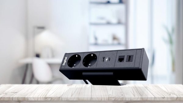 Mediaport biurkowy Digitel Desk UP czarny z przodu