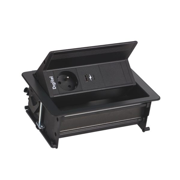 Mediaport Digitel FLIP UP PUSH 3M 1x230V + 2xUSB ładujące + 1xWolny - CZARNE