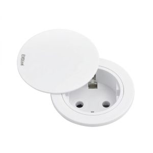 Gniazdko blatowe Evoline ONE 1x230V z pokrywą – BIAŁE