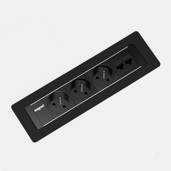 Listwa blatowa Magnat FRAME 4M 3x230V + 2xRJ45 - Warianty kolorystyczn