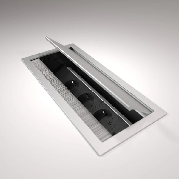 Mediaport ASA VersaFLAP 3.0 mono 3x230V + Ładowarka USB A+C + 1xWOLNY - ALUMINIUM