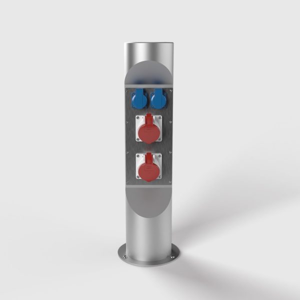 Słupek zasilający 2 gniazda siłowe CEE 5/16A 400V + 2x230V - ES323-2-6