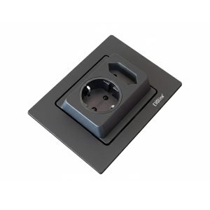 Gniazdo obrotowe Evoline SPIN 2x 230V czarny