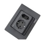 Gniazdo obrotowe Evoline SPIN 2x 230V czarny bokiem