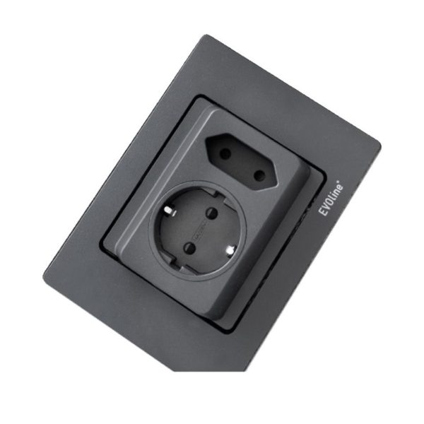 Gniazdo obrotowe Evoline SPIN 2x 230V czarny bokiem Gniazdo obrotowe Evoline SPIN 2x 230V czarny bokiem