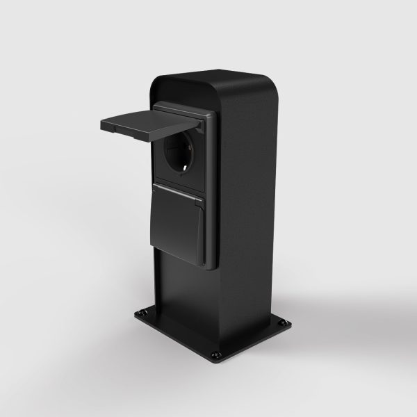 Słupek zasilający 2x230V na taras, na podjazd - ES102 Słupek zasilający 2x230V na taras, na podjazd - ES102