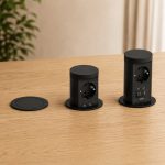 BACHMANN ELEVATOR 2 – kolumna blatowa wysuwana 1x gniazdo 230V + USB-C:C 45W - CZARNY MAT 3 sztuki w blacie