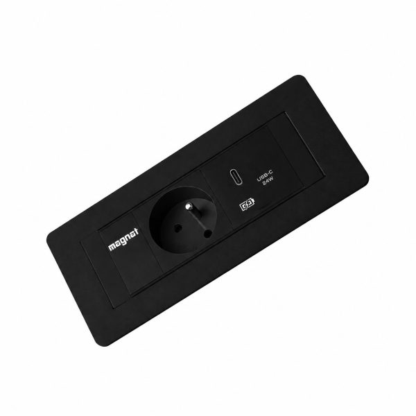 Listwa blatowa Magnat FRAME 2M 1x230V + Ładowarka USB C 24W - czarny